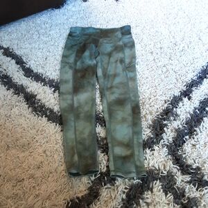 Green tie dye leggings
